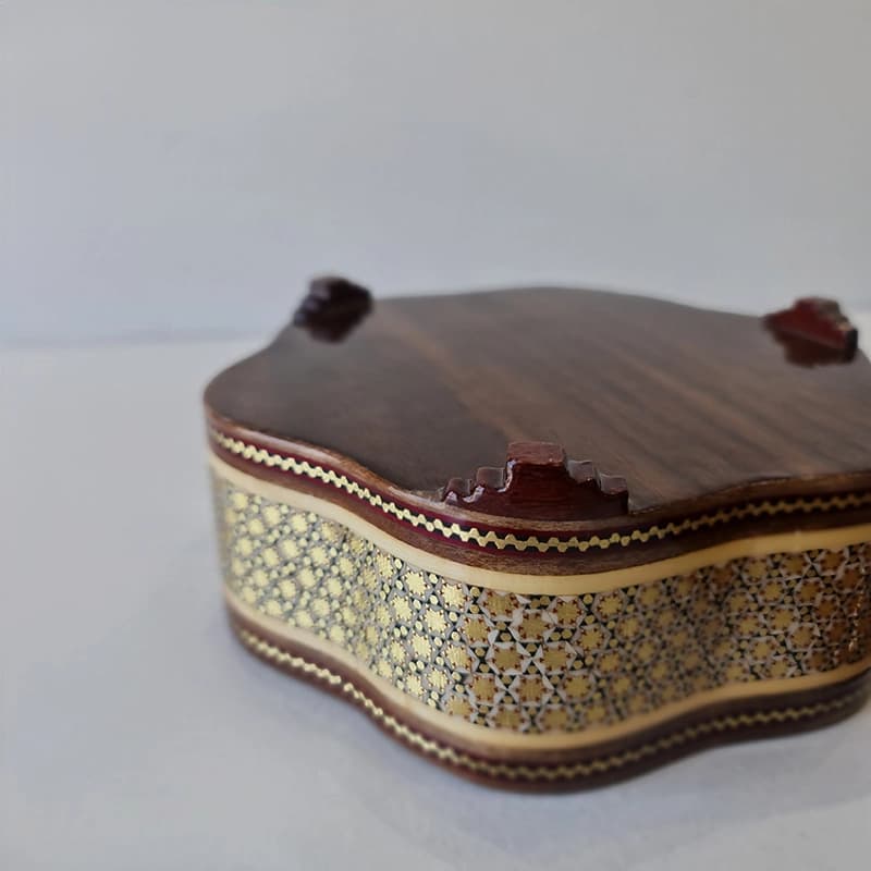 شکلات خوری خاتم گلی سیمی کوچک طرح 2 — تصویر ۸