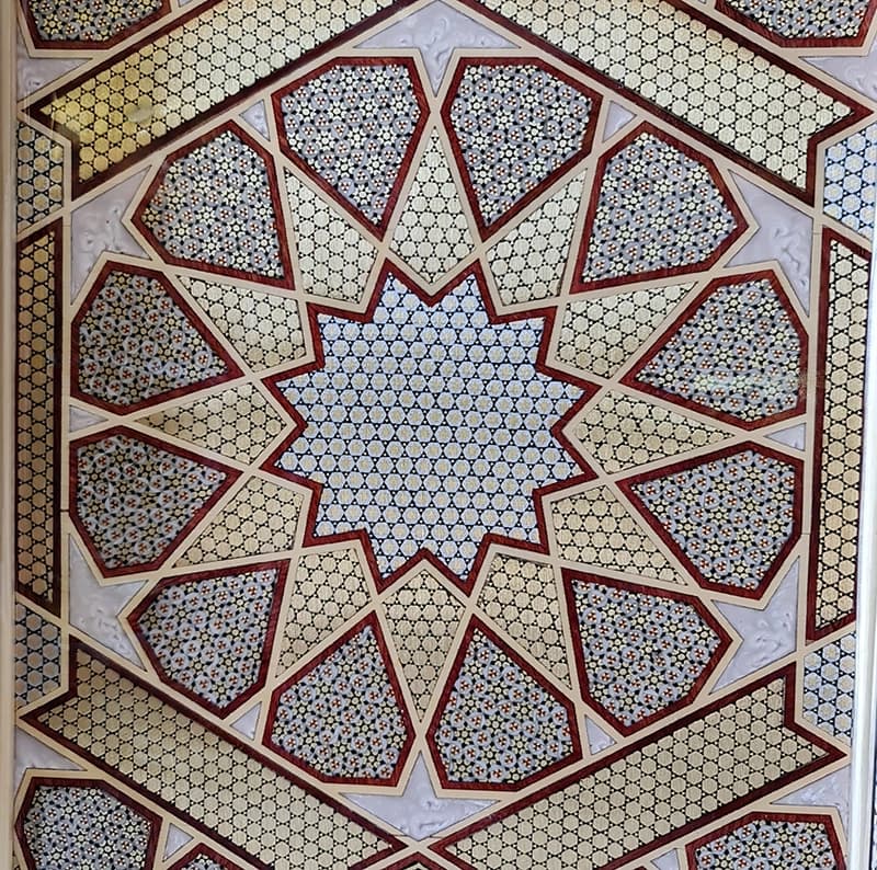 تخته روگرد تمام خاتم فوق اعلا گره چینی 50 کاظمی — تصویر ۳