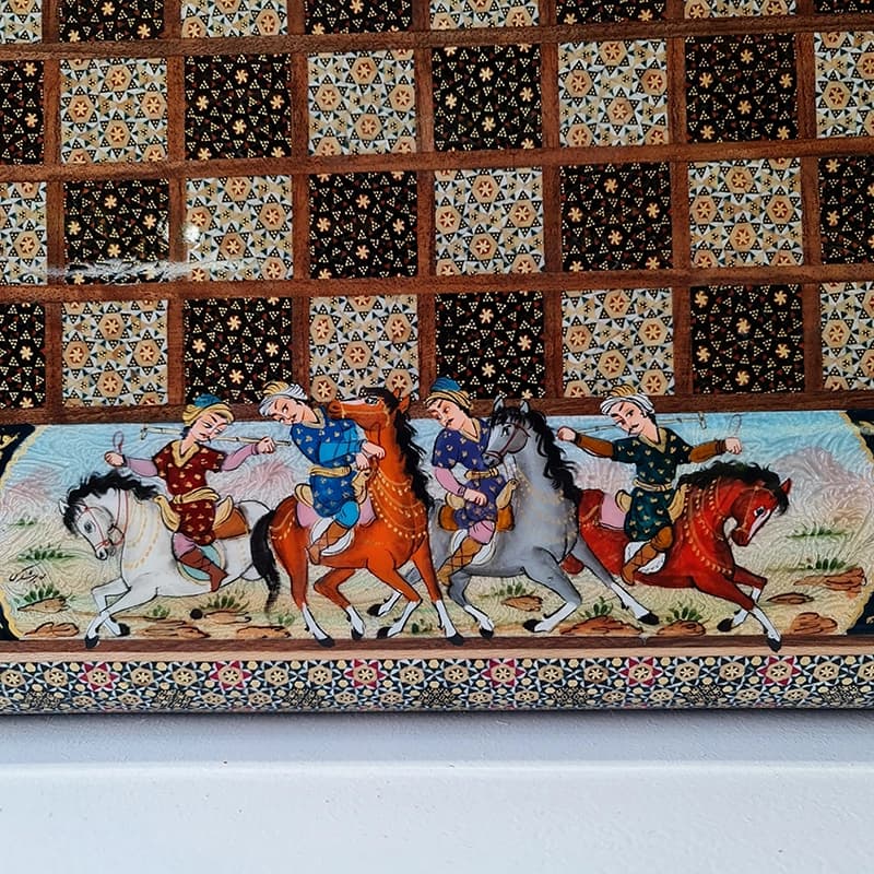 تخته نرد و شطرنج خاتم کاری چوگان 50 کاظمی — تصویر ۱۲