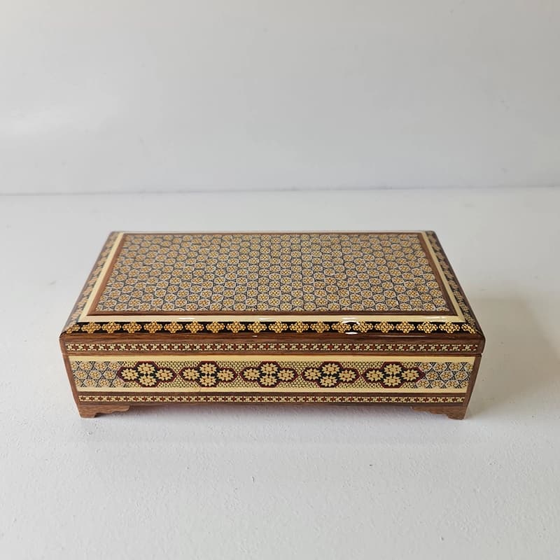 جعبه خاتم کاری دستکش دان لاله ای کاظمی — تصویر ۷