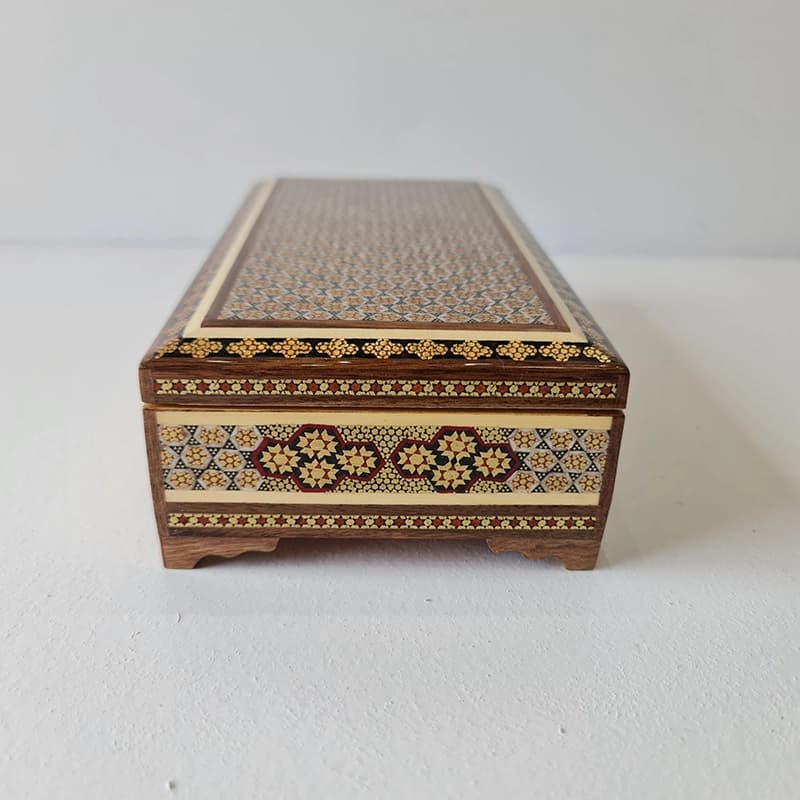 جعبه خاتم کاری دستکش دان لاله ای کاظمی — تصویر ۸