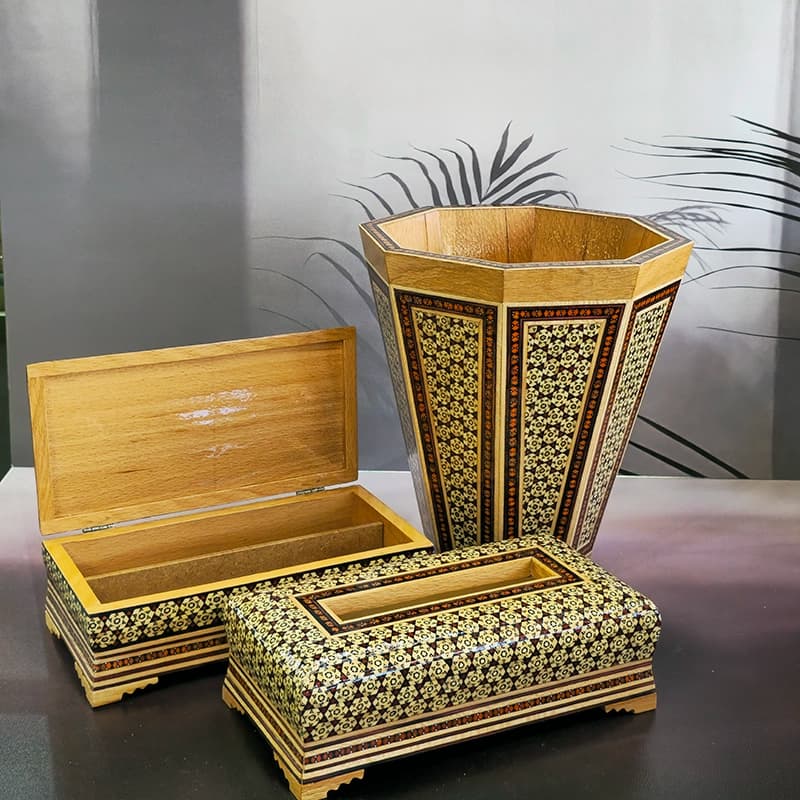 ست سه تکه سطل خاتم کاری چوبی کاظمی — تصویر ۷