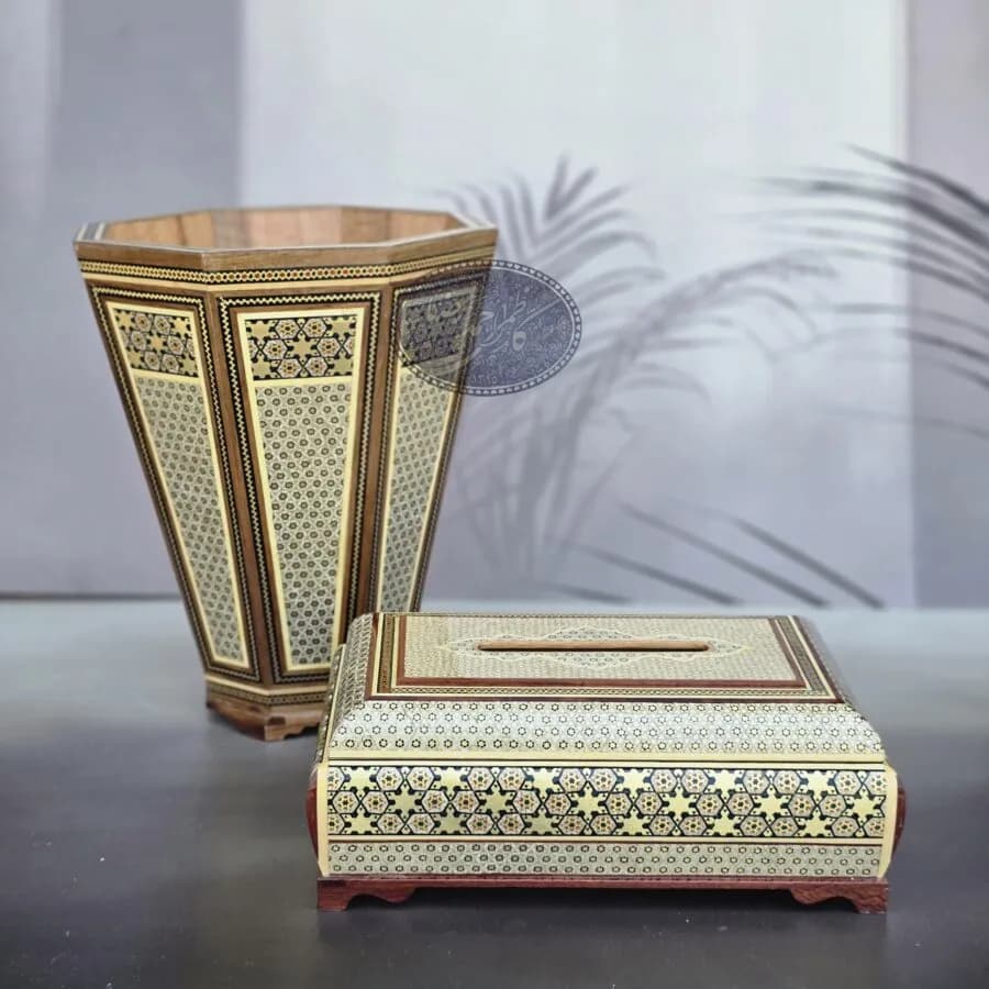 ست دو تکه سطل و جعبه دستمال کاغذی آذرخش کاظمی — تصویر ۳