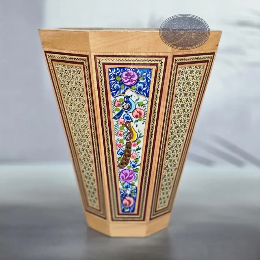 ست سه تکه سطل خاتم و گل و مرغ کاظمی — تصویر ۱۰