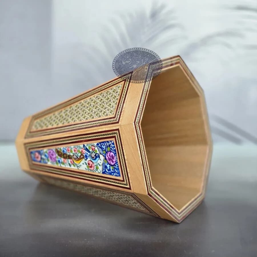 ست سه تکه سطل خاتم و گل و مرغ کاظمی — تصویر ۸