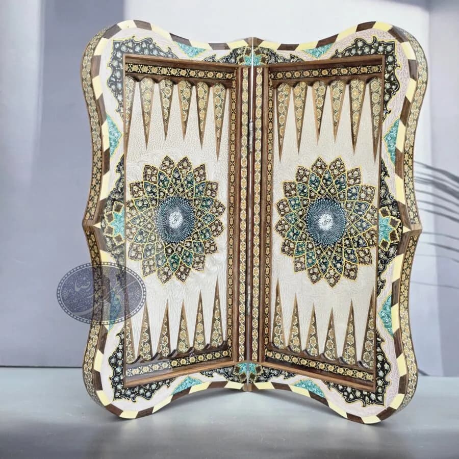 تخته نرد و شطرنج دالبر اسلیمی طرح سبز 50 کاظمی — تصویر ۱۱