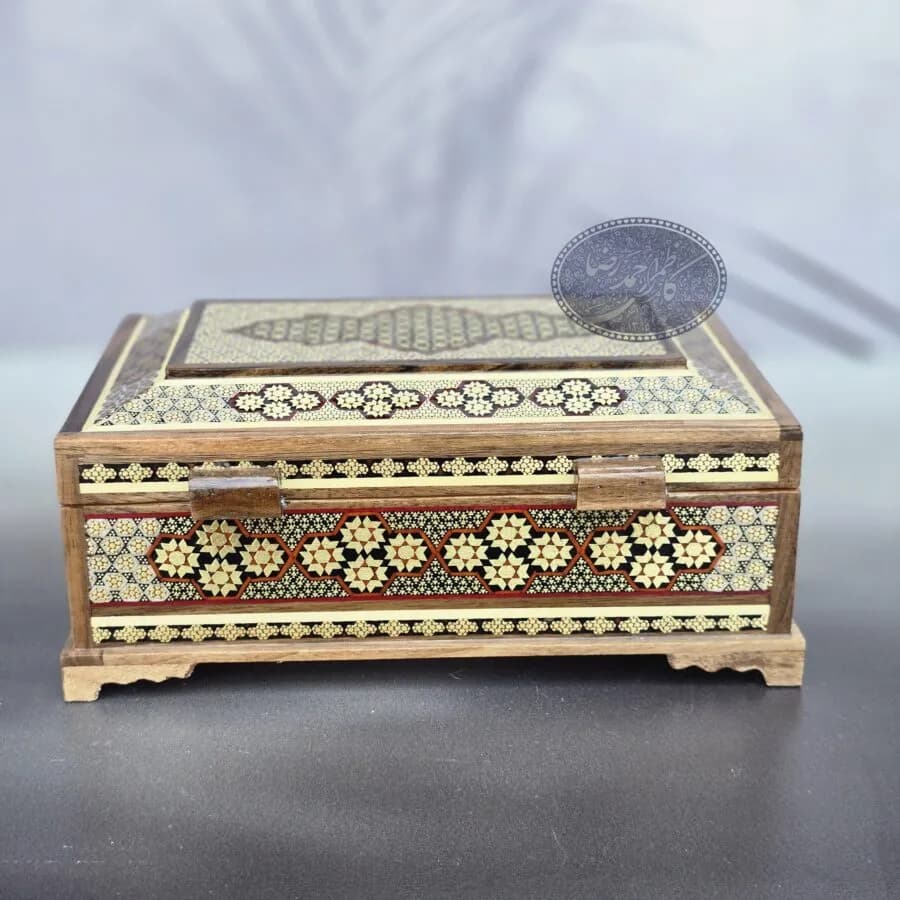 جعبه خاتم کاری 14*22 کاظمی — تصویر ۳