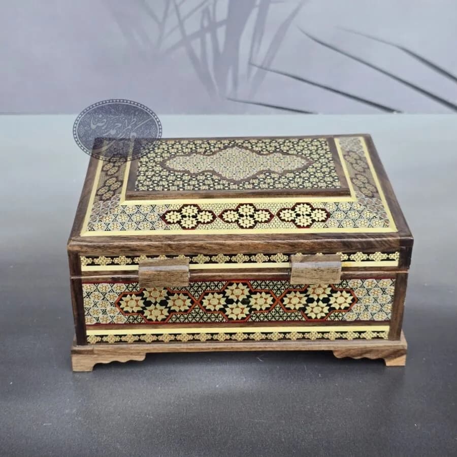 جعبه خاتم کاری 13*18کاظمی — تصویر ۱۲