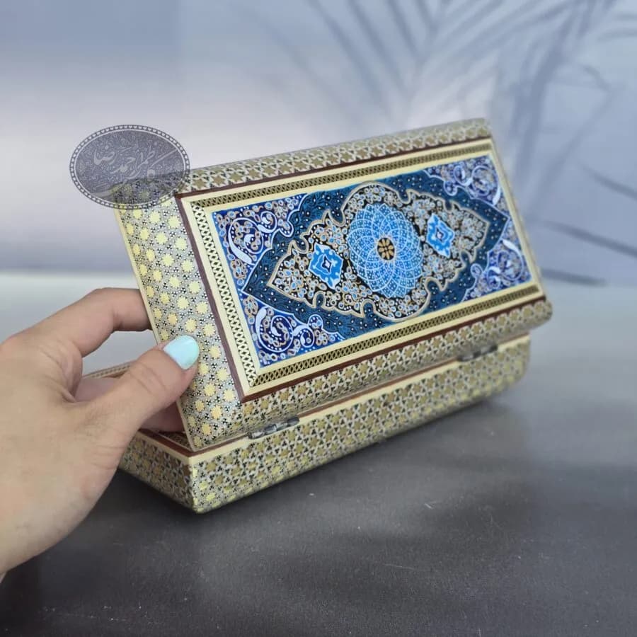 جعبه خاتم و نقاشی اسلیمی کاظمی — تصویر ۶