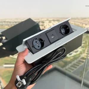 پریز کابینتی توکار 2پریز ارتدار با USB کانتکت — تصویر ۲
