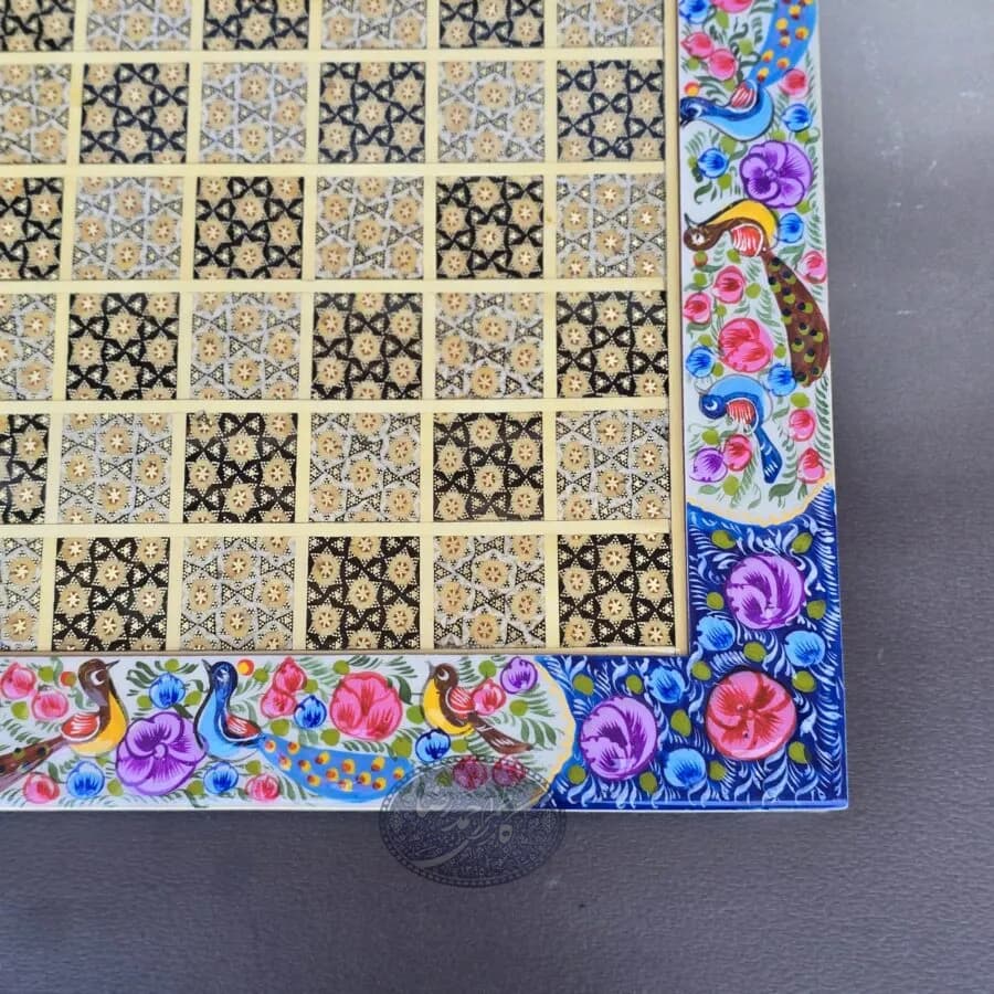 صفحه شطرنج چهارگوش گل و مرغ کاظمی — تصویر ۱۲