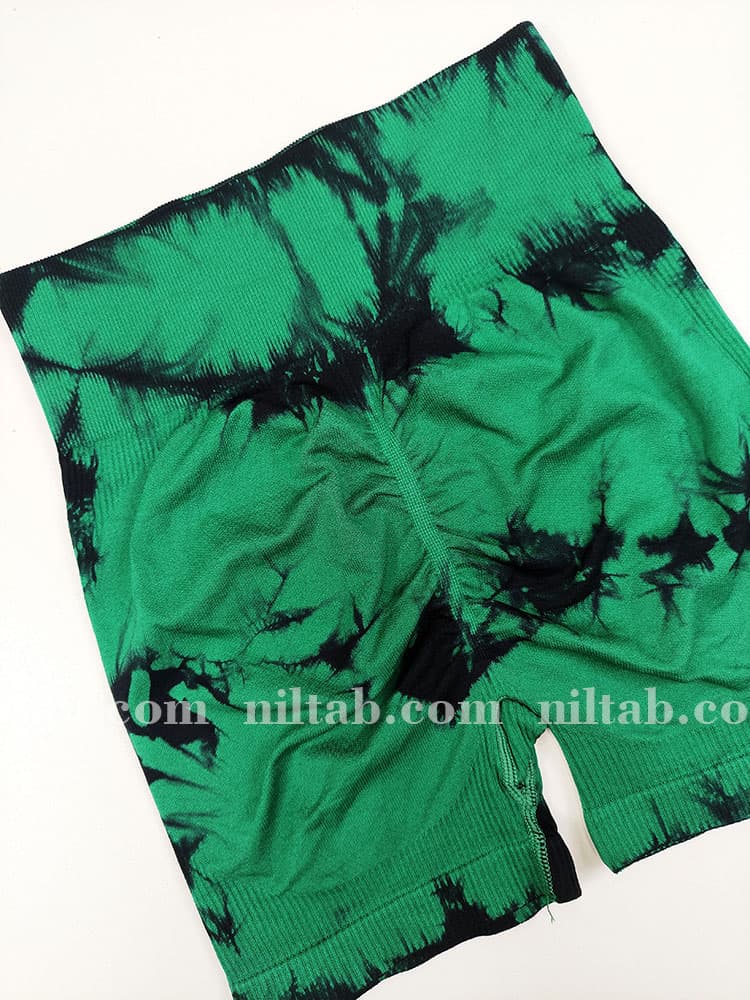 شورتک آبرنگی سبز سیملس کبریتی گرم بالا — تصویر ۲