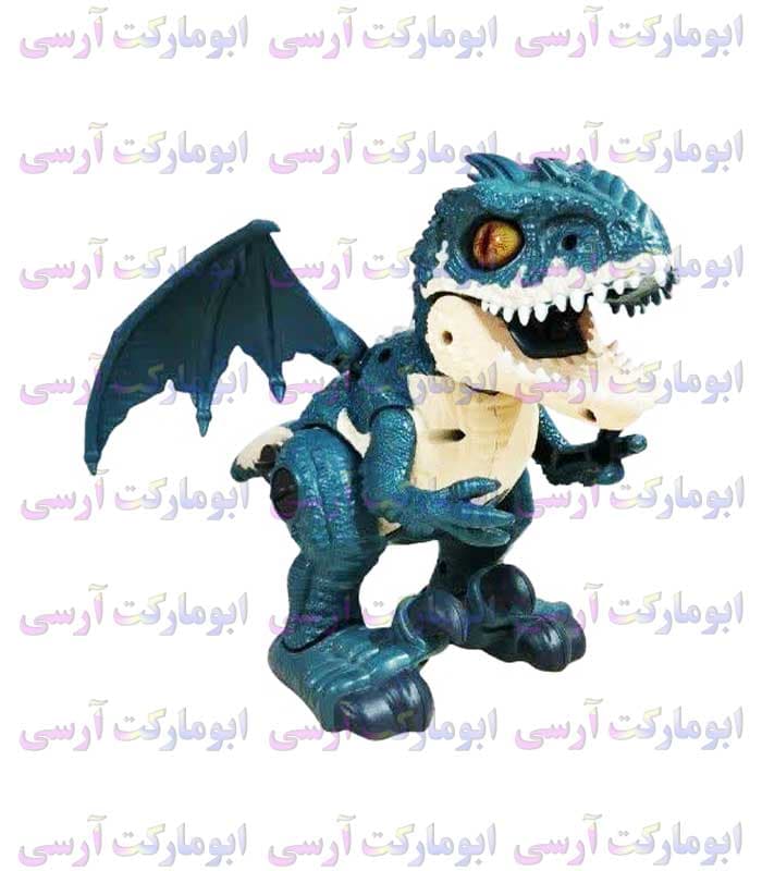 ربات اژدهای بال‌دار موزیکال چراغ دار دودزا باتری خور — تصویر ۷