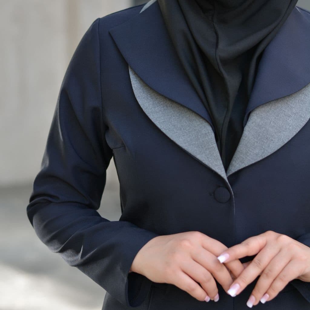 مانتو و شلوار اداری مدل یقه دوبل کد 1129 — تصویر ۹