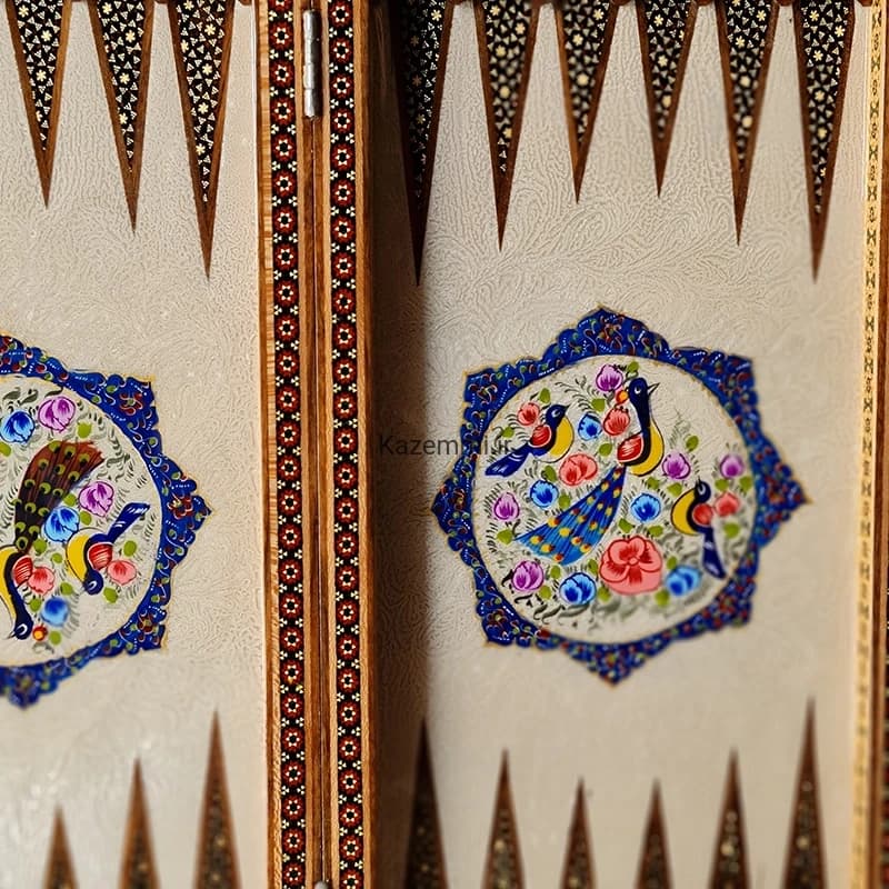 تخته نرد و شطرنج لبگرد گل و مرغ 50 کاظمی — تصویر ۱۱