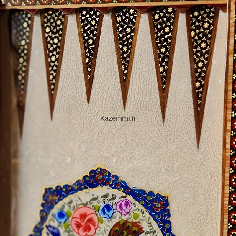 تخته نرد و شطرنج لبگرد گل و مرغ 50 کاظمی — تصویر ۶
