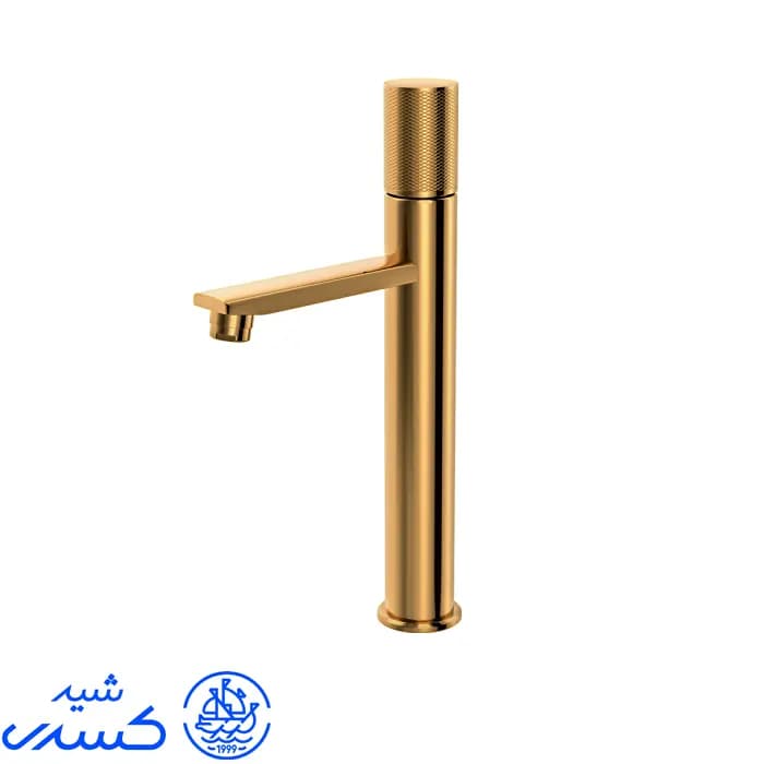 شیر روشویی پایه بلند کراون طلایی کسری — تصویر ۲