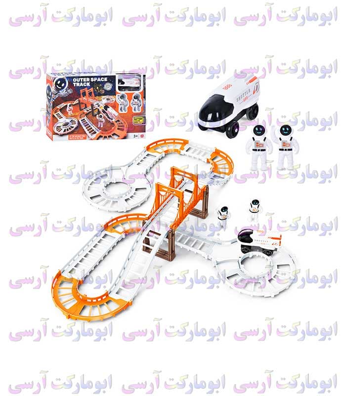 اسباب بازی ریسینگ فضایی کهکشانی با ۲ مینی فیگور فضانورد و ماشین فضایی — تصویر ۵