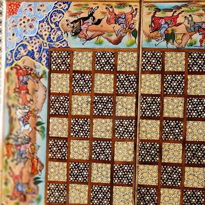 تخته نرد و شطرنج لبگرد شکار(چوگان) 50 کاظمی — تصویر ۷