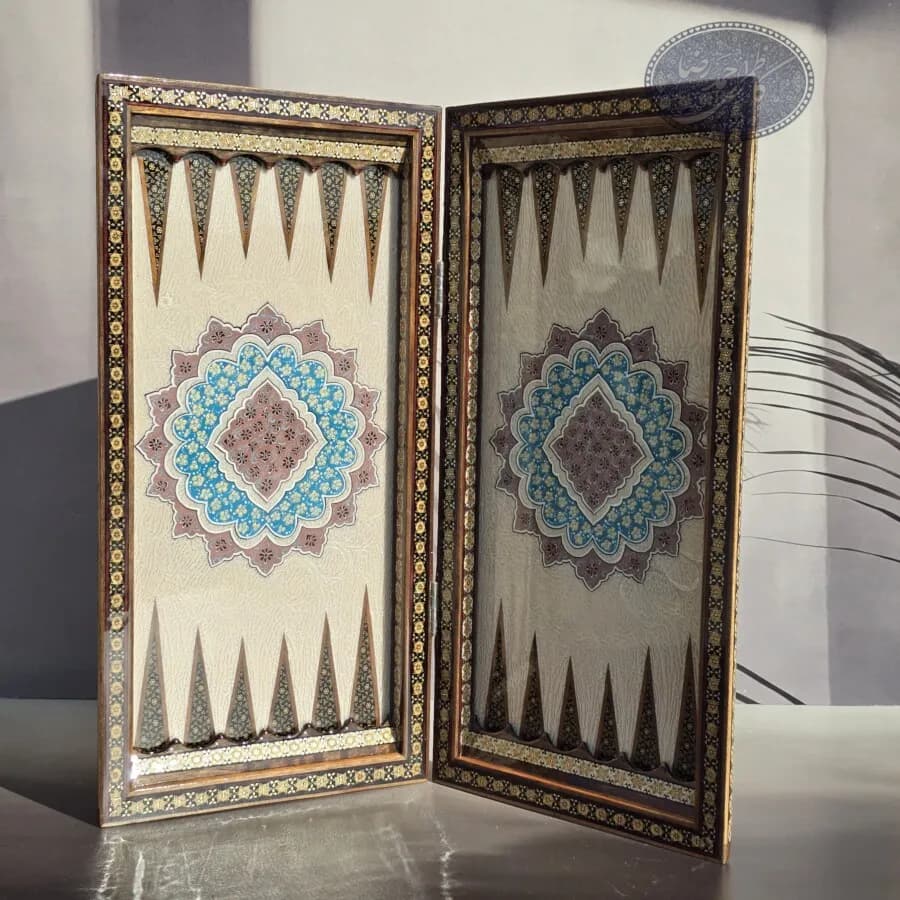 تخته نرد و شطرنج لبگرد اسلیمی کاظمی — تصویر ۸
