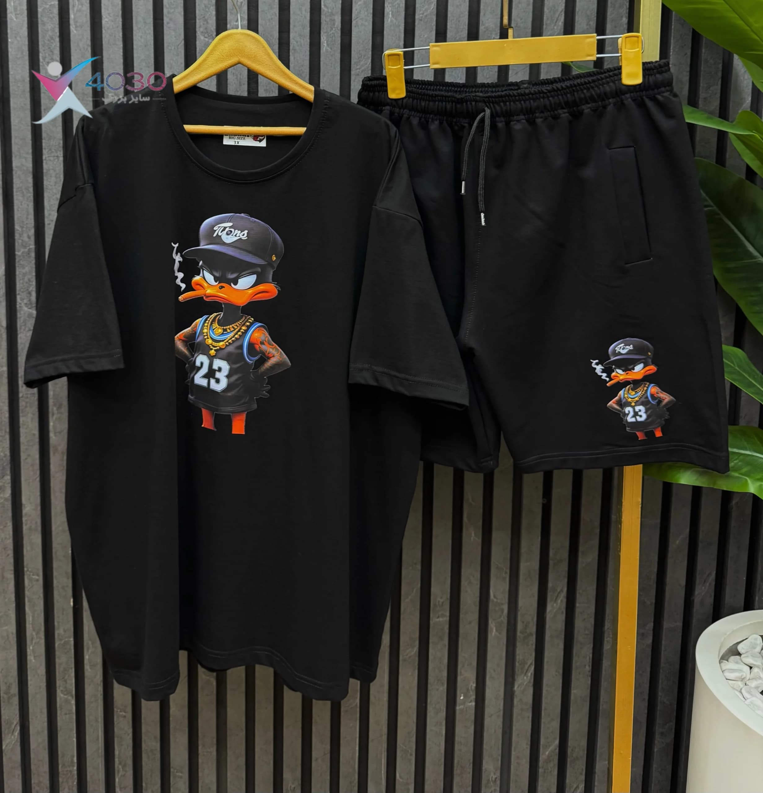 ست تیشرت و شلوارک DUCK23 سایز بزرگ مردانه ( 8348 ) — تصویر ۱۲