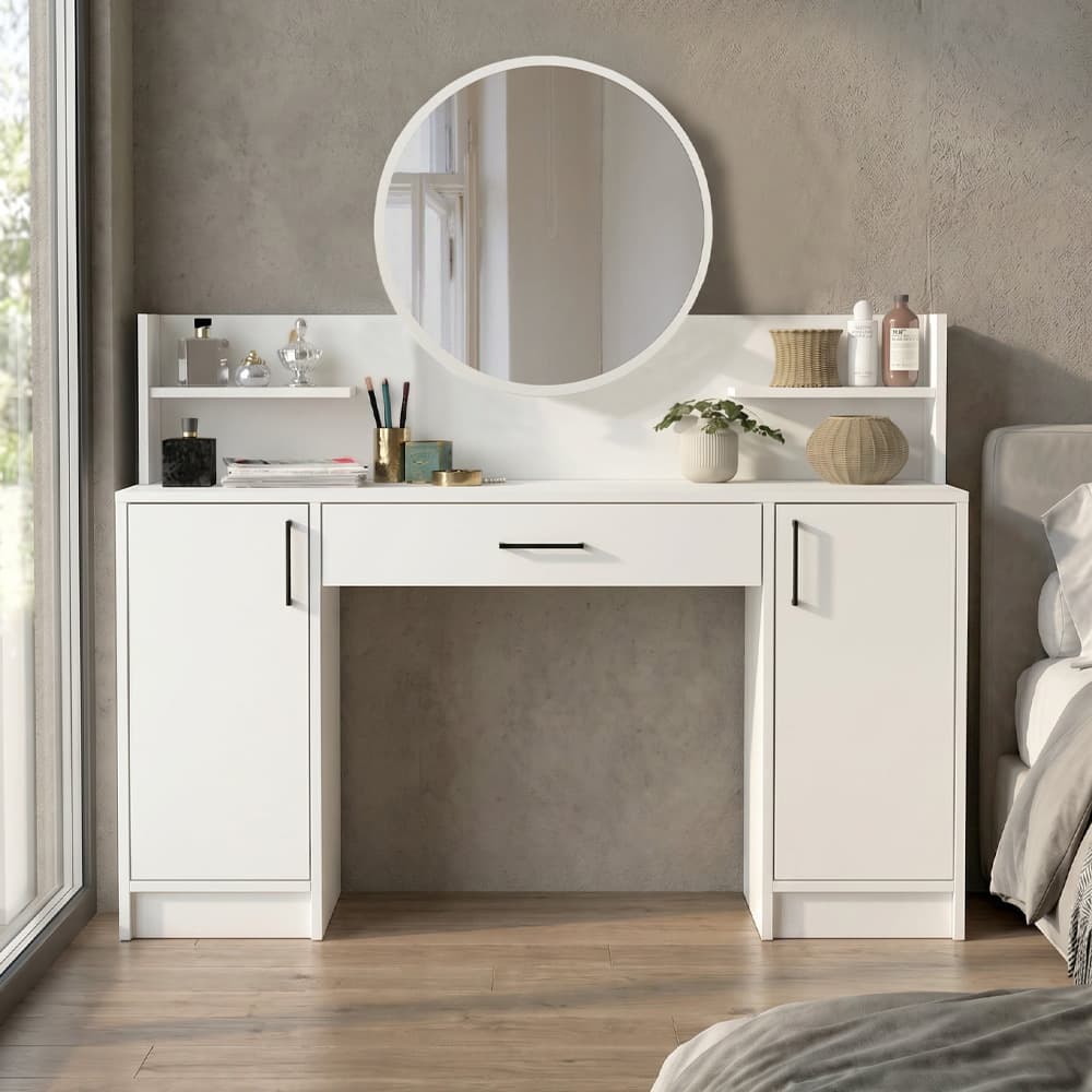 Talos میز MDF آرایش رنگ سفید 135x40x144.2 سانتی‌متر — تصویر ۱۲
