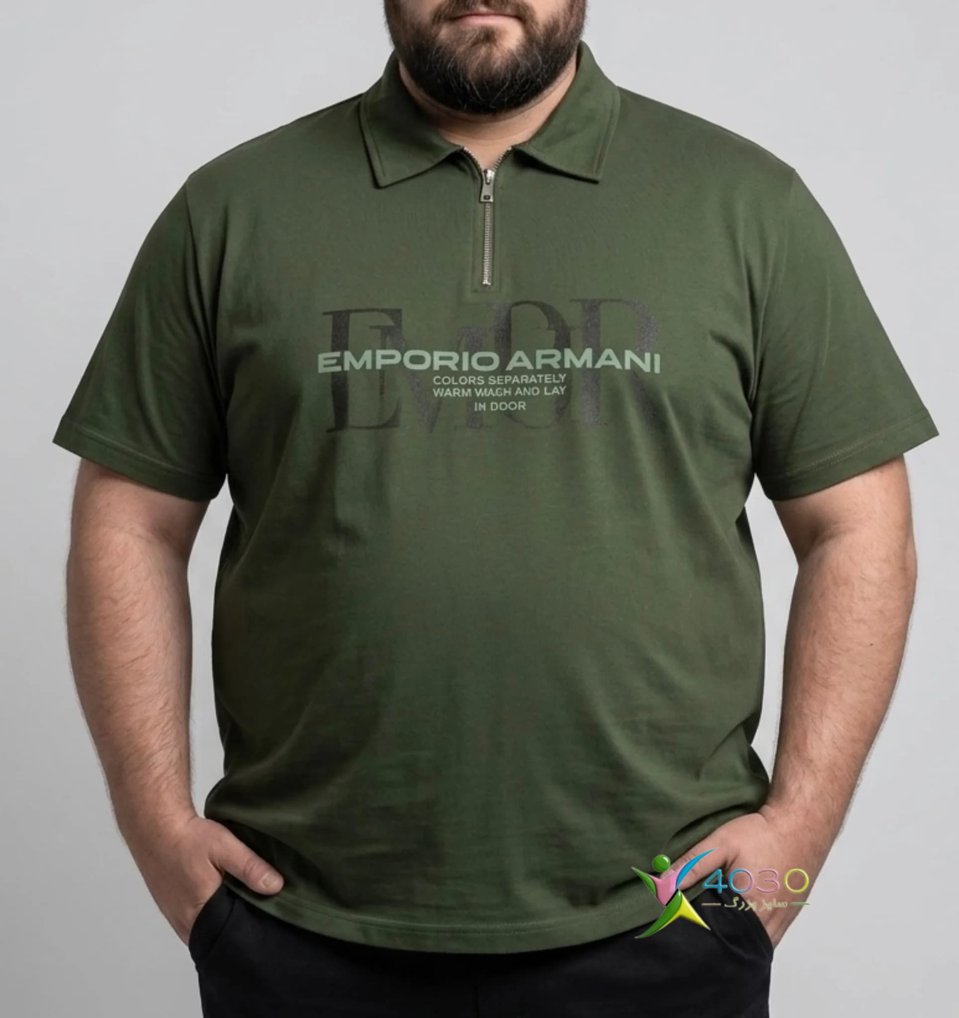 پولوشرت نیم زیپ EMPORIO سایز بزرگ مردانه ( 771 ) — تصویر ۹
