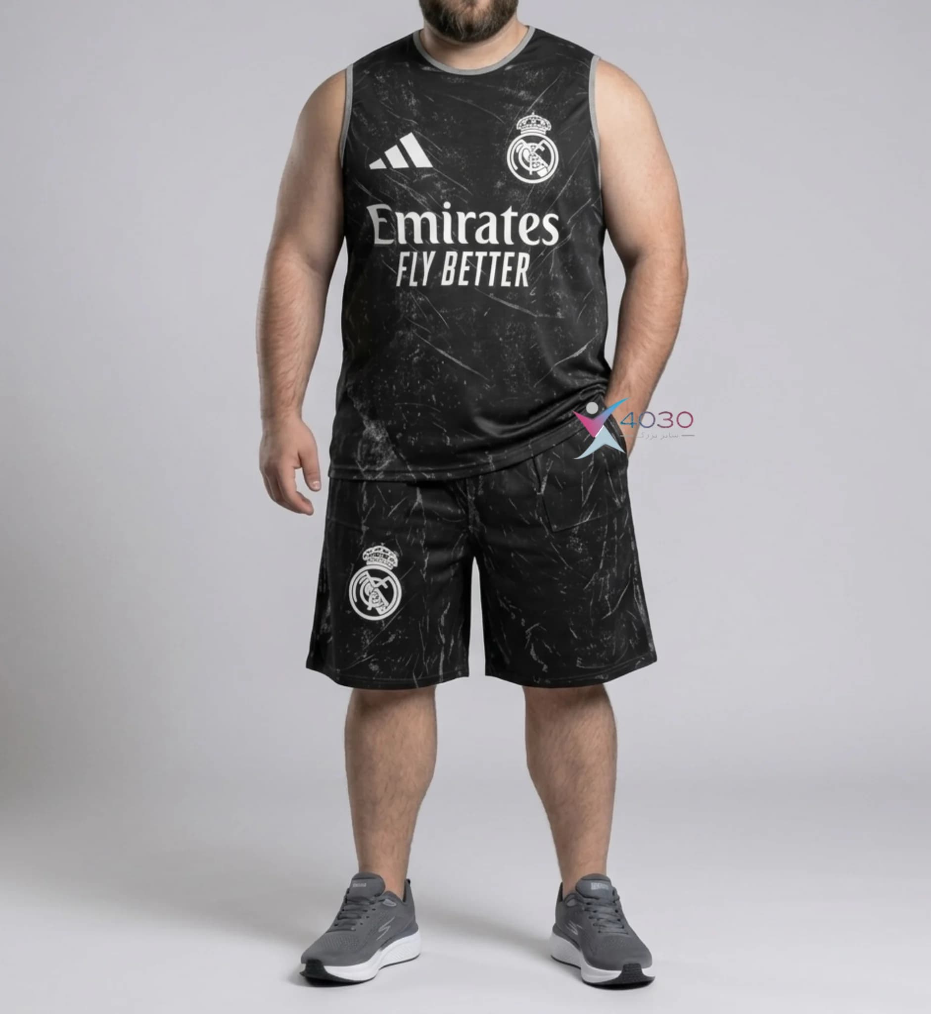 ست کاور و شلوارک real madrid سایز بزرگ مردانه ( 8327 )