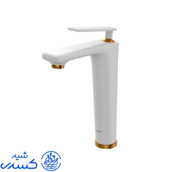 شیر روشویی پایه بلند آمازون شیری طلایی کسری — تصویر ۶