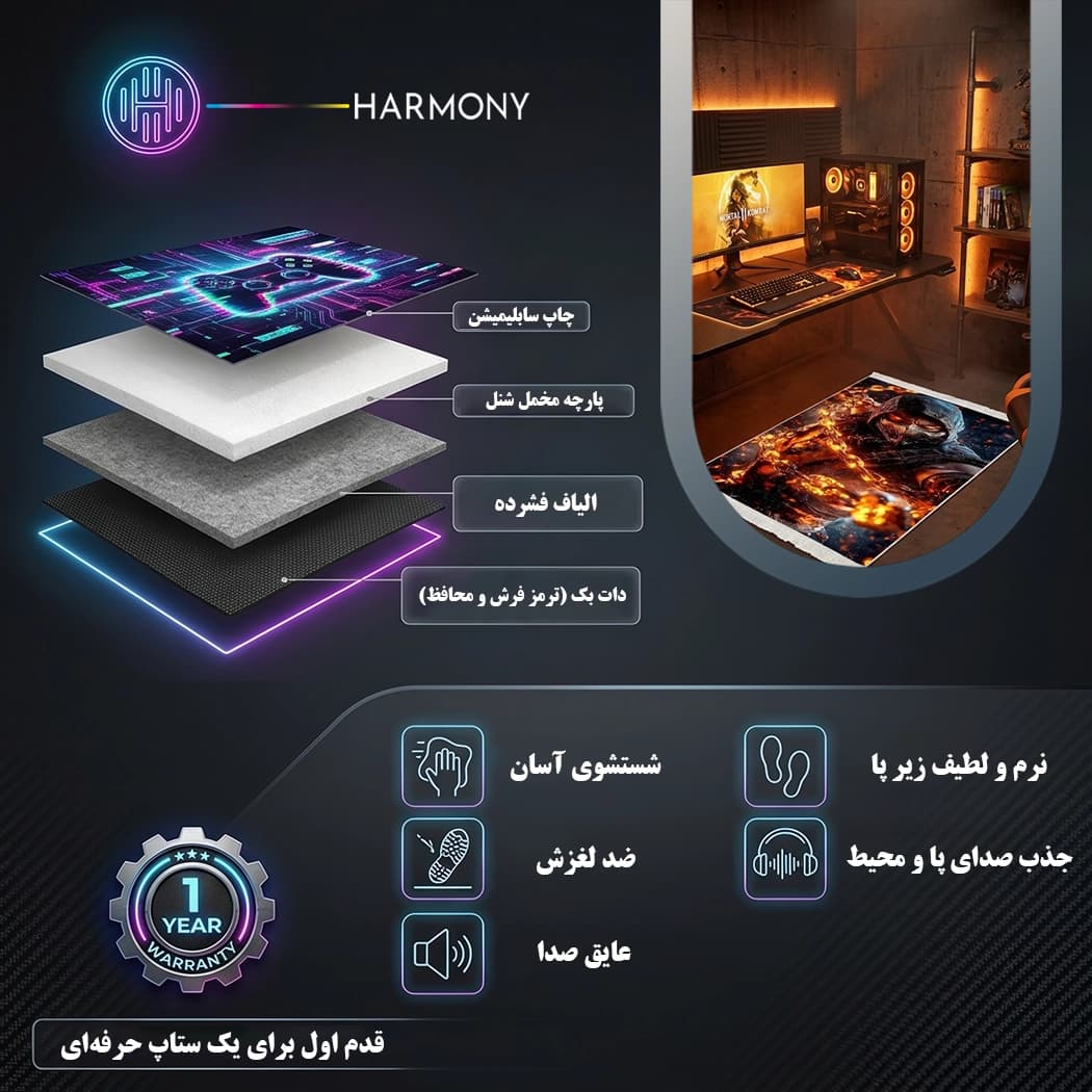 فرش گیمینگ طرح اسکورپین مدل G15 — تصویر ۸