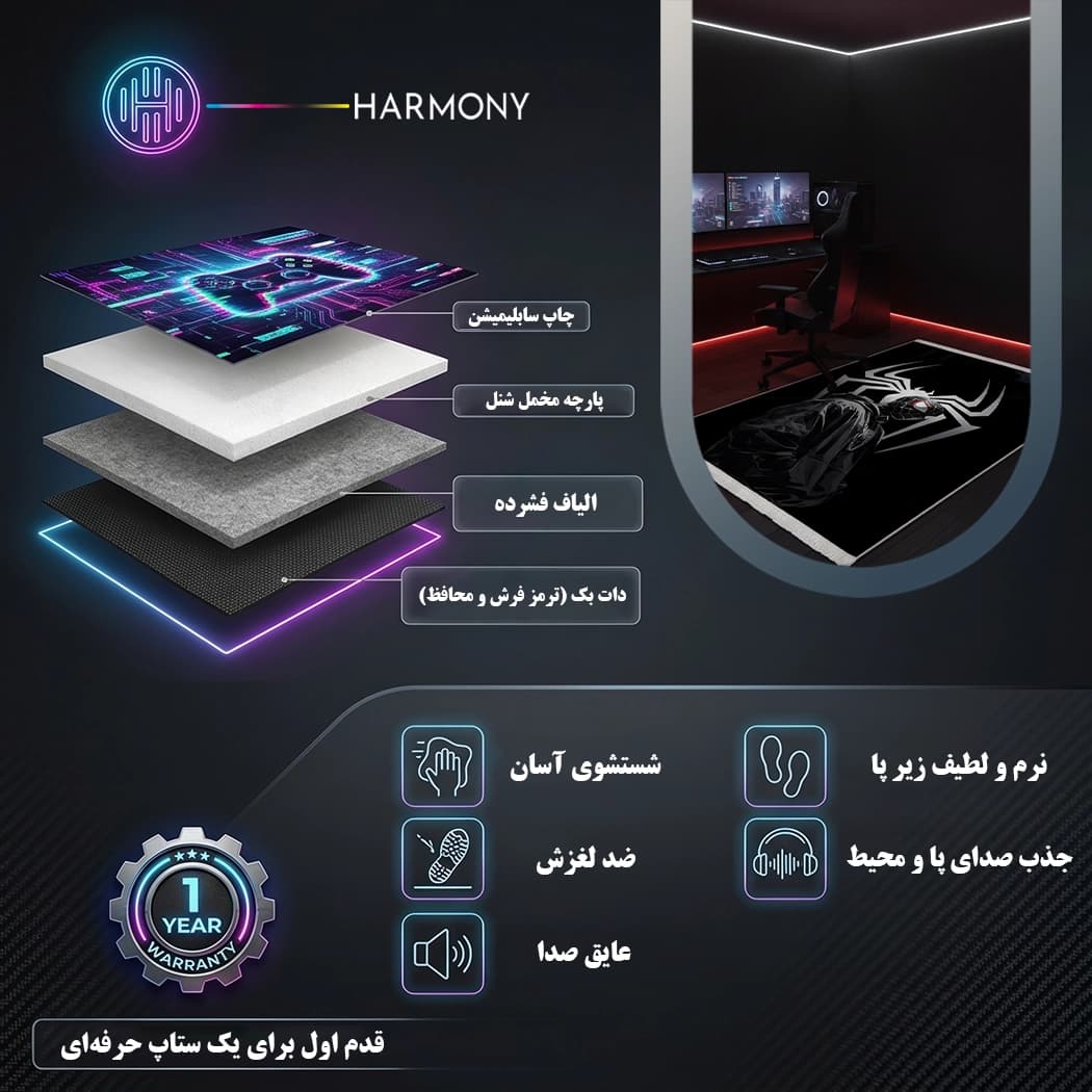 فرش گیمینگ طرح اسپایدرمن مدل G12 — تصویر ۴