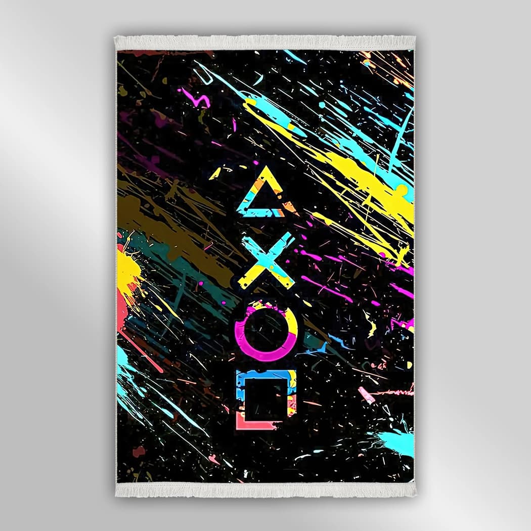 فرش گیمینگ طرح X O مربع مثلث مدل G9 — تصویر ۵