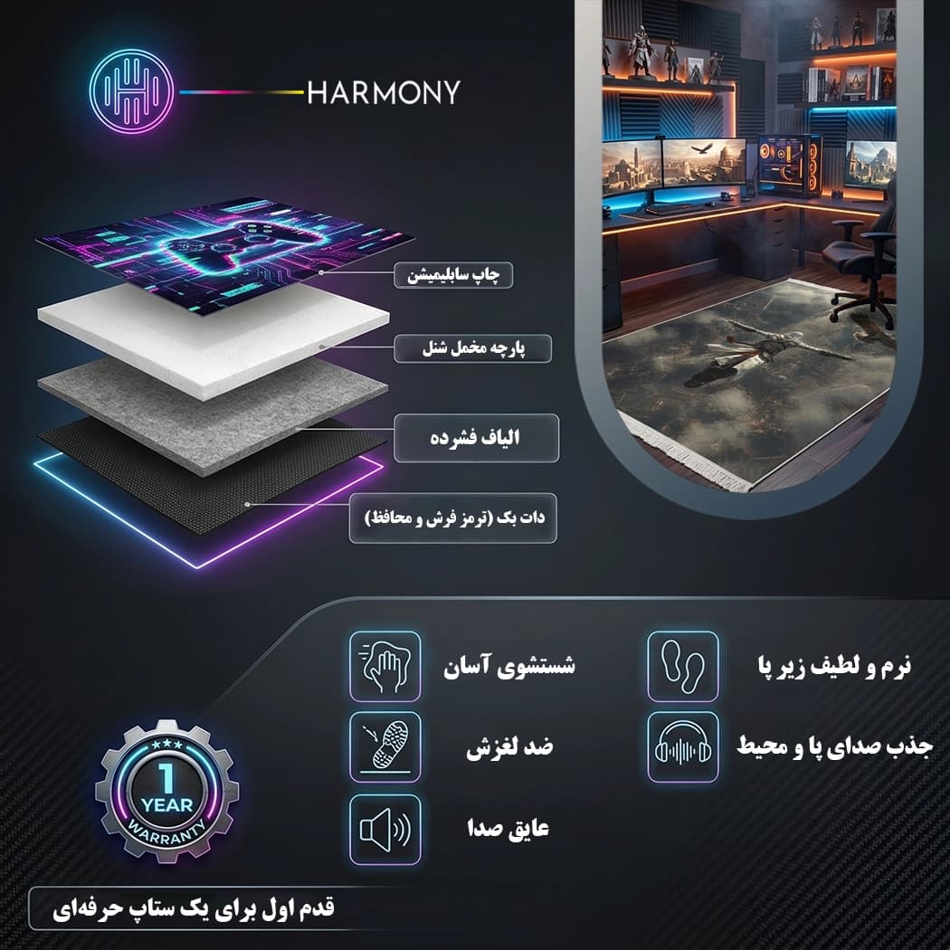 فرش گیمینگ طرح اسسین مدل G1 — تصویر ۸
