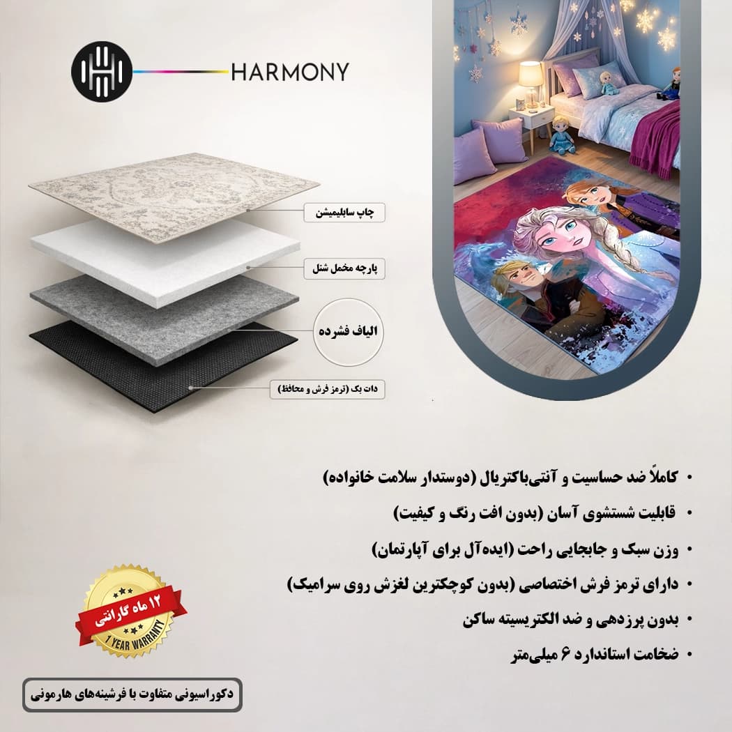 فرشینه کودک طرح فروزن 2 مدل 1013 — تصویر ۸