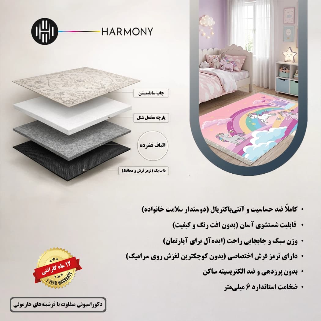 فرشینه کودک طرح رنگین‌کمان مدل 970 — تصویر ۸