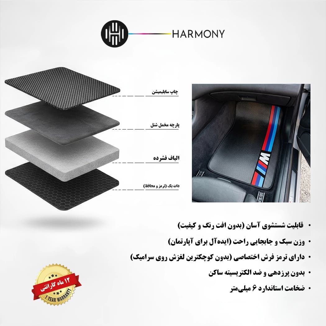 کفی خودرو طرح BMW ام پکیج مدل Kh 4 — تصویر ۳