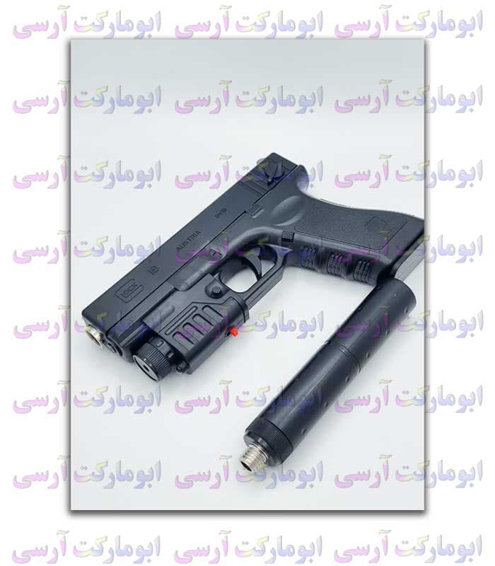 خفن ترین و خراب نشوترین کلت ساچمه پلاستیکی خفه کن و لیزر دار طرح فلزی — تصویر ۴