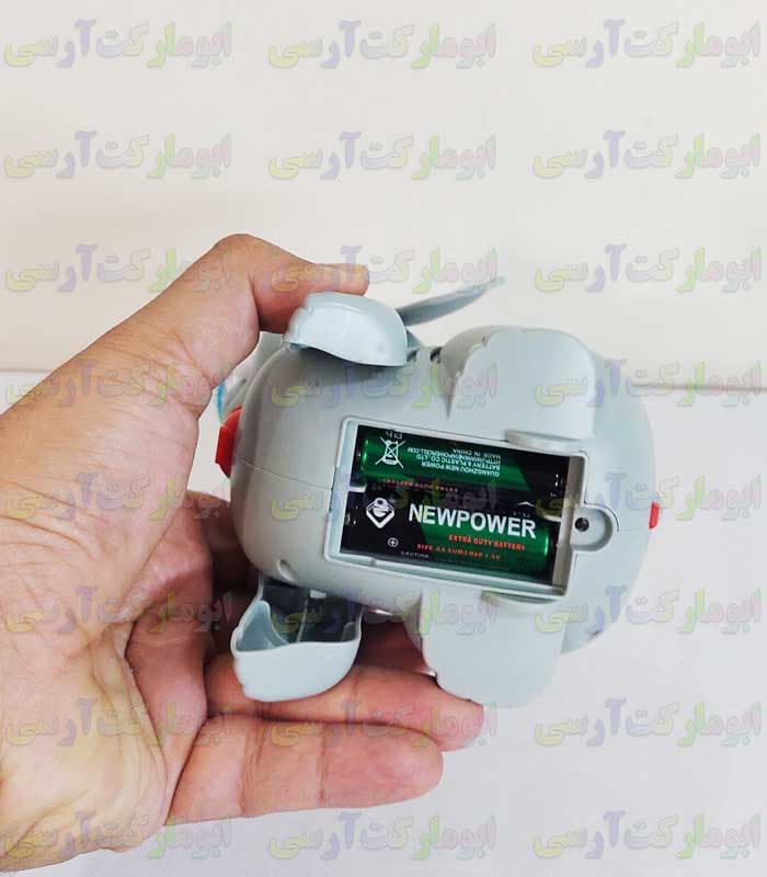 ربات فیل دیوانه حرکتی موزیکال گوی دار چراغ 3Dدار باتری ای چرخش 360 درجه — تصویر ۱۰