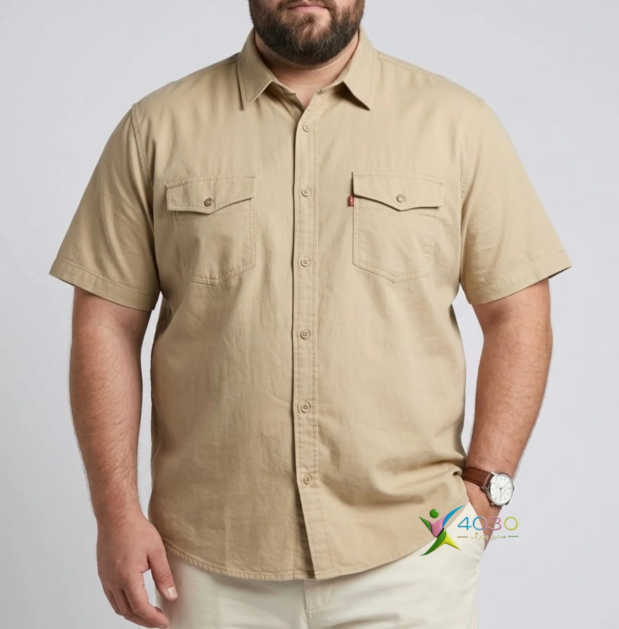 پیراهن کتان آستین کوتاه LEVI’S سایز بزرگ مردانه ( 2818 ) — تصویر ۲