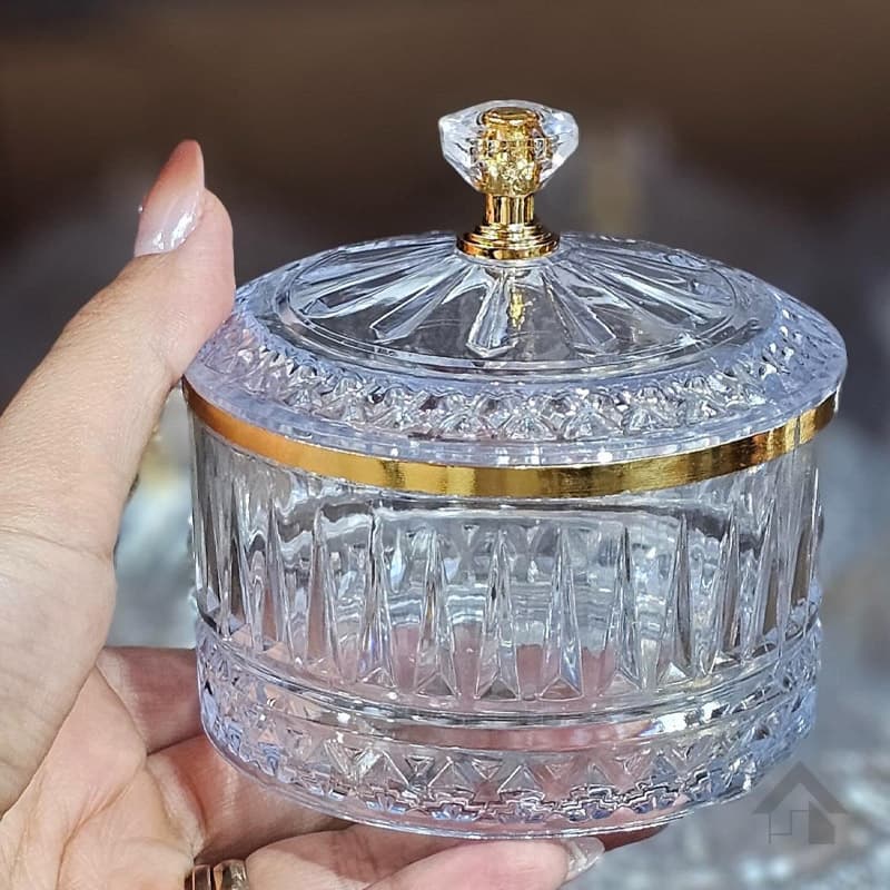 قندان اکرولیک الیسا دور طلایی و سر الماسی — تصویر ۶