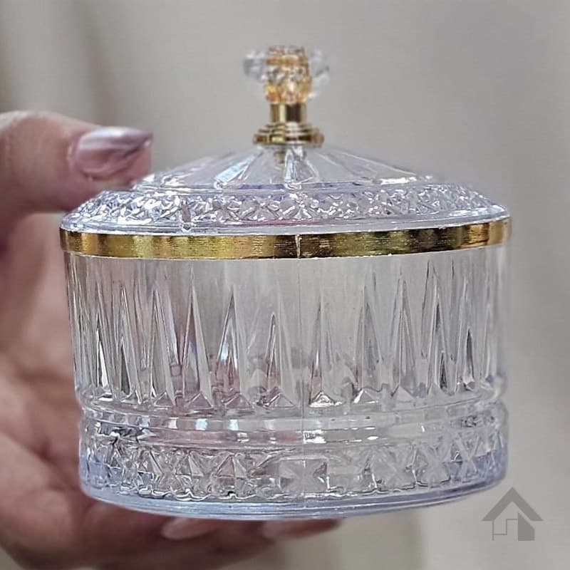 قندان اکرولیک الیسا دور طلایی و سر الماسی — تصویر ۲