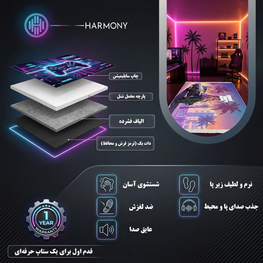 فرش گیمینگ طرح GTA کد G8 — تصویر ۴