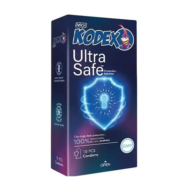 کاندوم کدکس مدل اولترا سیف Ultra Safe بسته 10 عددی — تصویر ۲