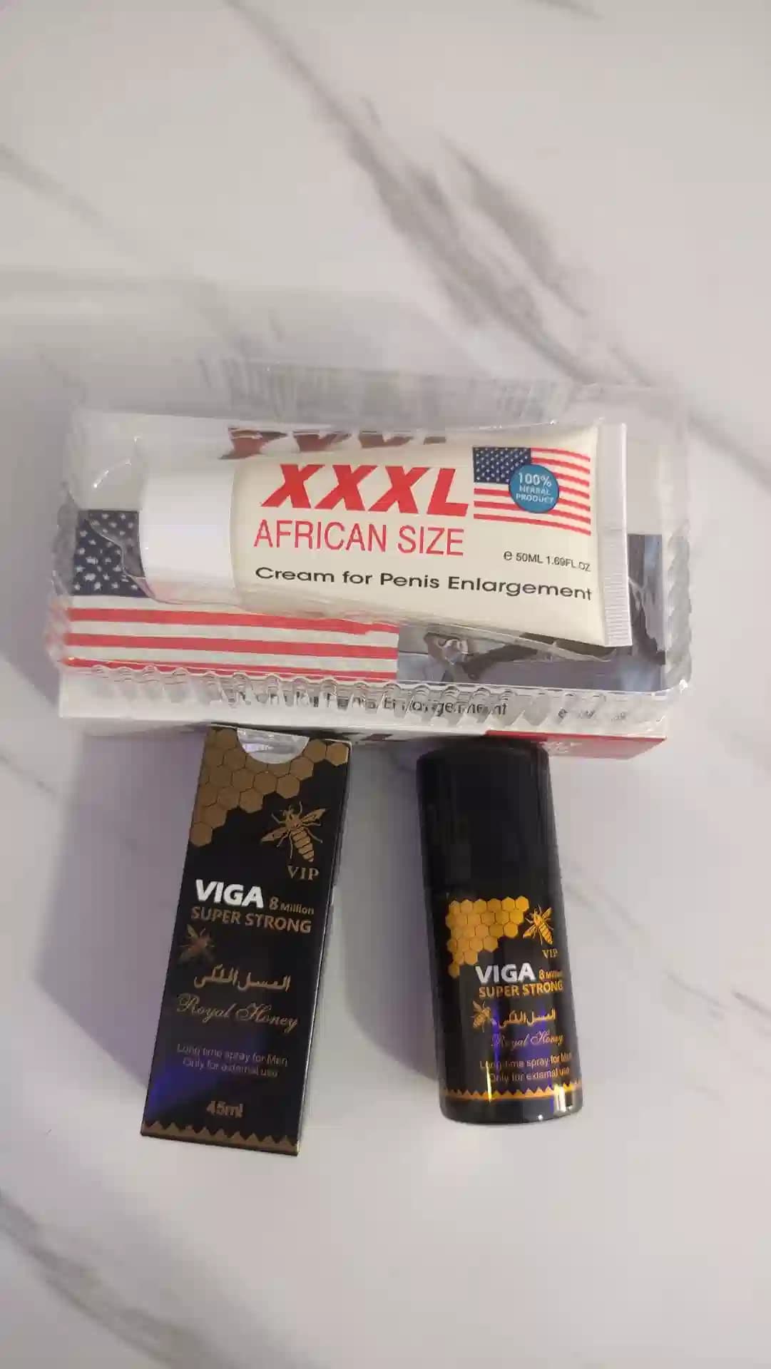 پکیج اسپری تاخیری ویگا عسل + کرم حجم دهنده XXXL