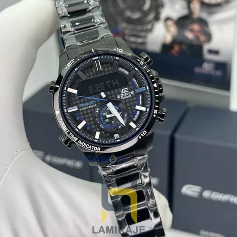 ساعت مچی اسپرت مردانه کاسیو ادیفایس کاسیو Edifice ECB-800DC-1A قاب و بند استیل مشکی — تصویر ۳