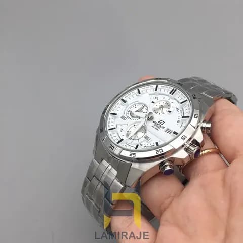 ساعت مردانه کاسیو ادیفایس کاسیو Edifice استیل رنگ ثابت صفحه سفید — تصویر ۱۰