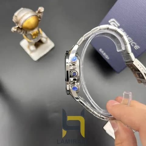 ساعت مردانه کاسیو ادیفایس کاسیو Edifice ECB-30D-1A بند استیل رنگ ثابت،مسترکوالیتی صفحه سرمه ای — تصویر ۱۲