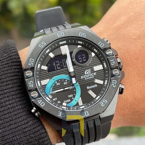 ساعت مردانه کاسیو ادیفایس کاسیو Edifice ECB-10PB-1A بند رابر. رنگ ثابت،مسترکوالیتی — تصویر ۴