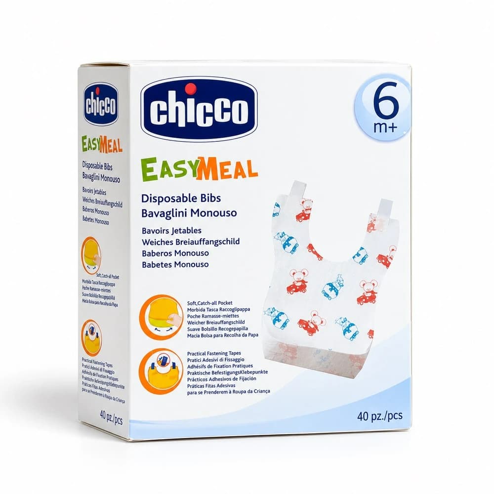 پیشبند یک بار مصرف چیکو Chicco Easy Meal بسته 40 عددی