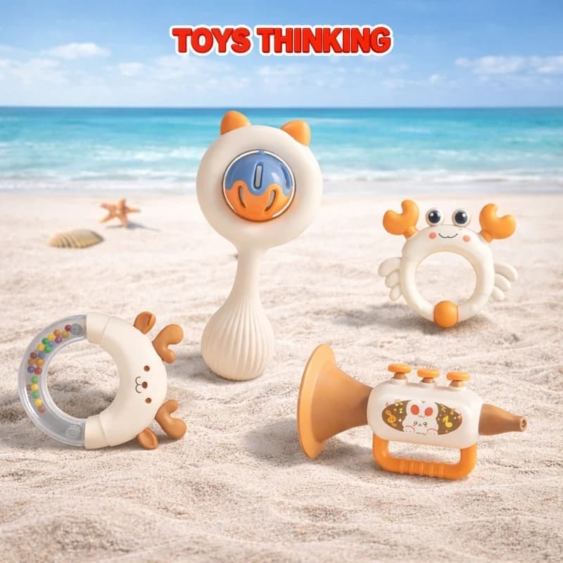 ست جغجغه دندانگیر کودک ۴ عددی خرچنگ Baby Rattle — تصویر ۱۰